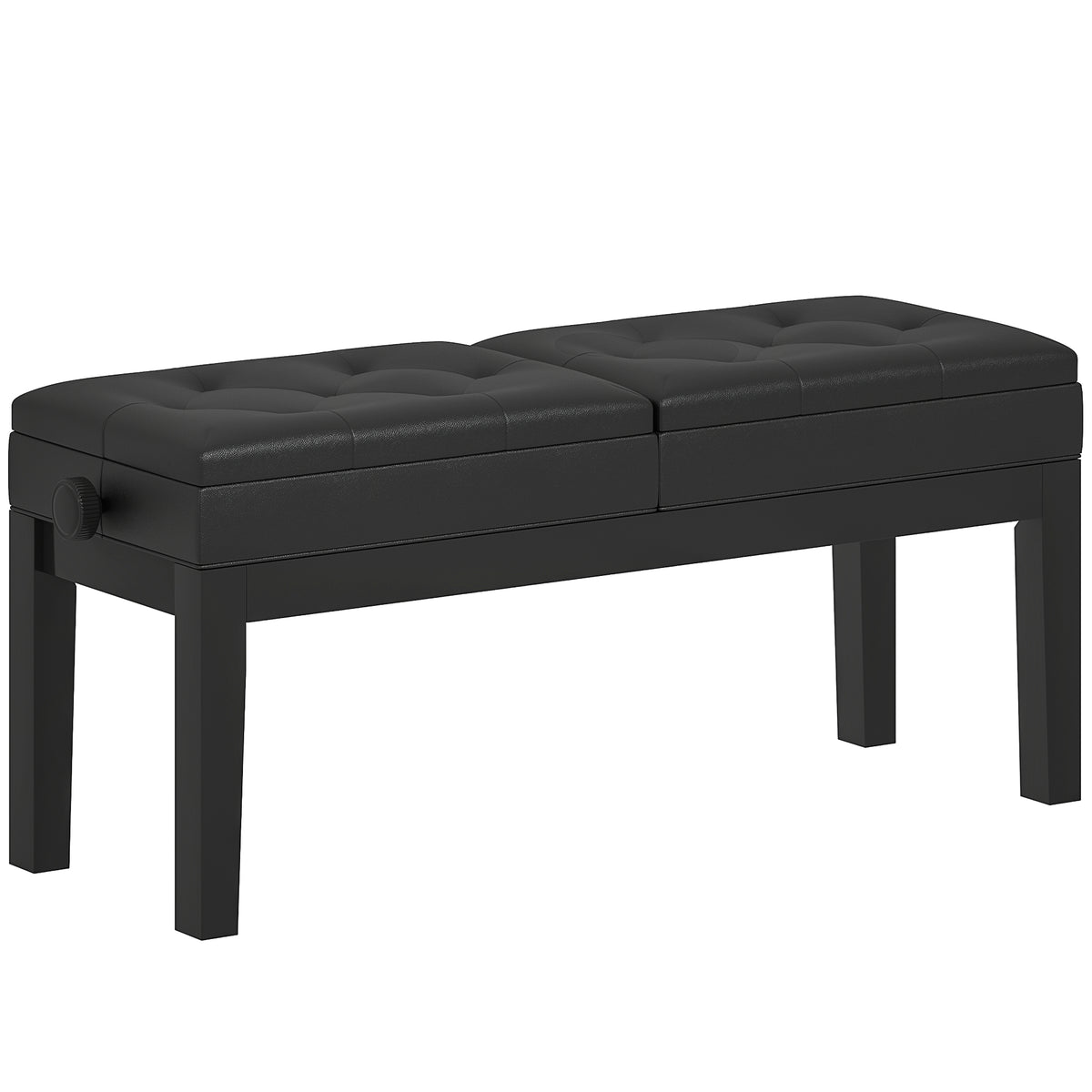 Banc de piano réglable en hauteur, tabouret de piano avec rangement, banquette pour clavier capitonné, noir