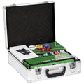 Mallette de poker coffret de poker complet 500 jetons, boîtier en ABS, cartes à jouer, dés, dealer, tapis, clés