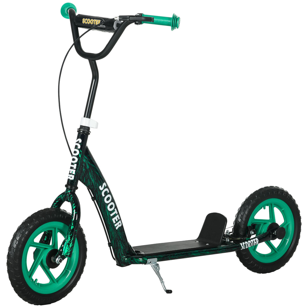 Trottinette patinette scooter enfant grandes roues de 6 à 12 ans hauteur réglable frein arrière béquille vert