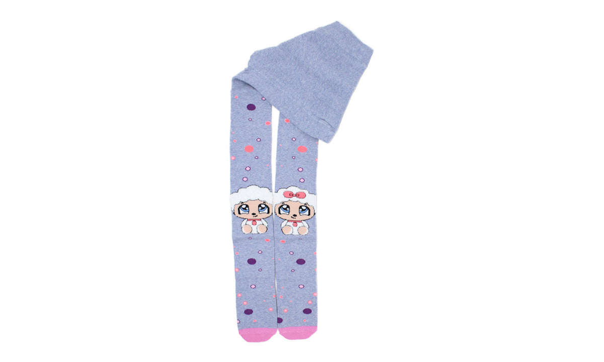 Collant Duo Gris Bleu Coton Écologique