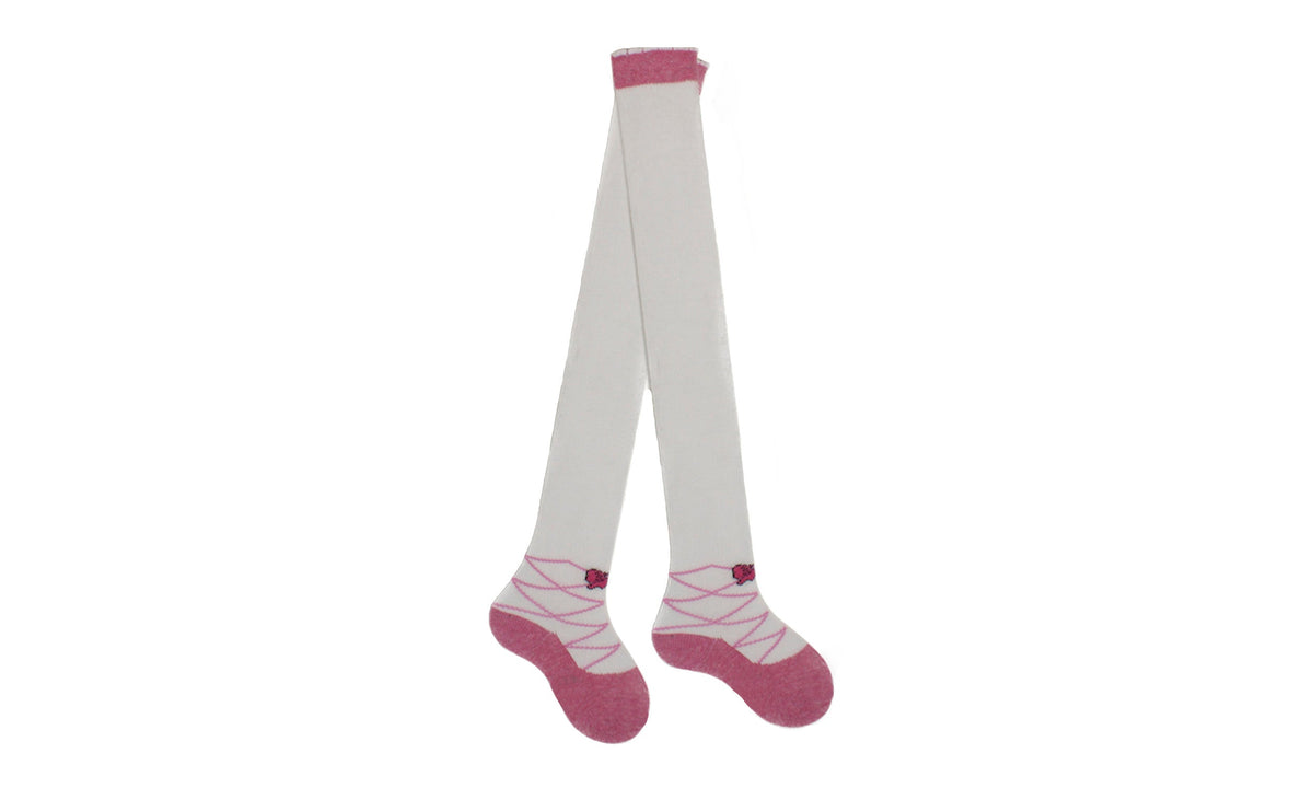 Collant Bébé Ballerines Blanc Coton Écologique