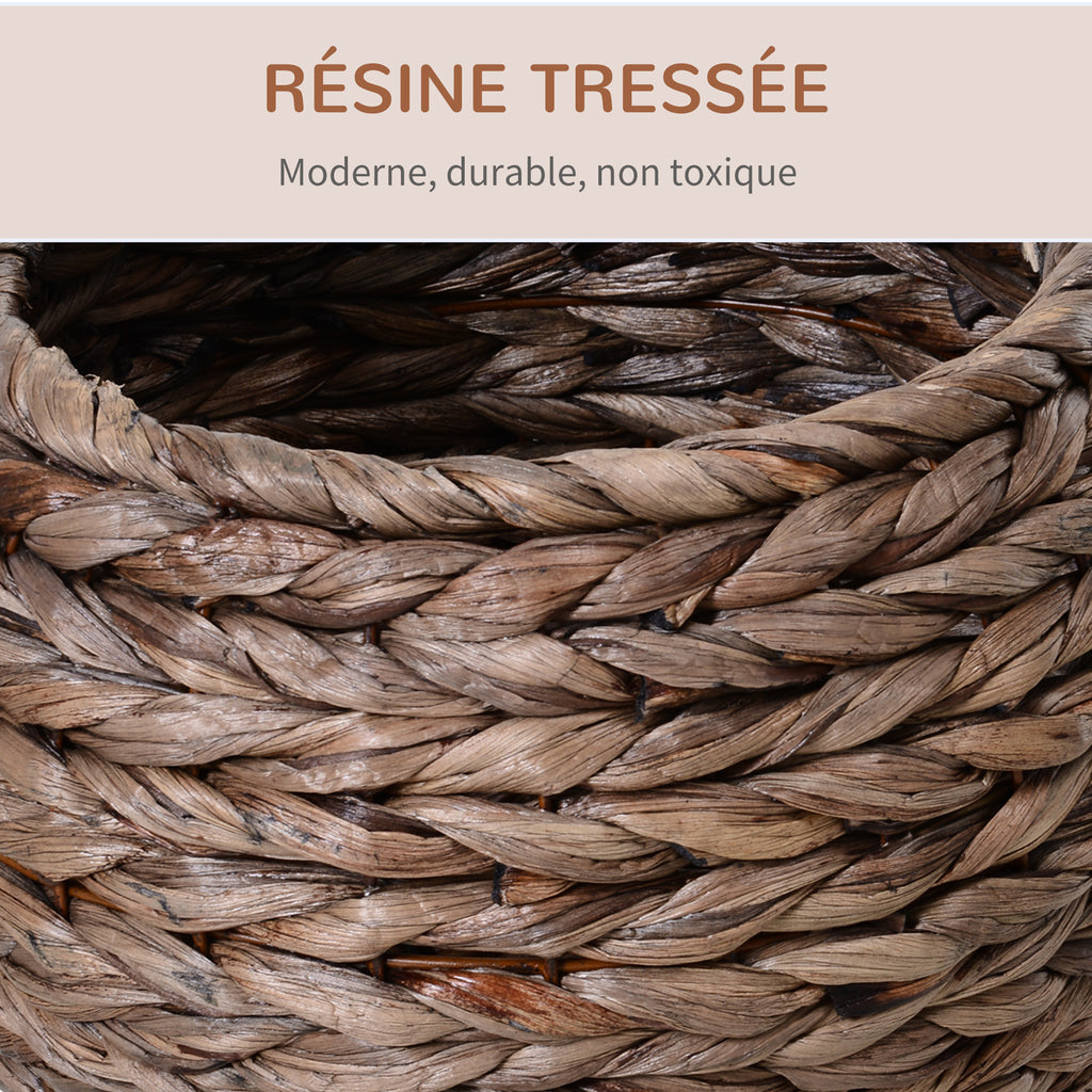 Panier lit surélevé pour chat, niche grotte cosy grand confort, dim. 40L x 37l x 51H cm coussin moelleux beige inclus