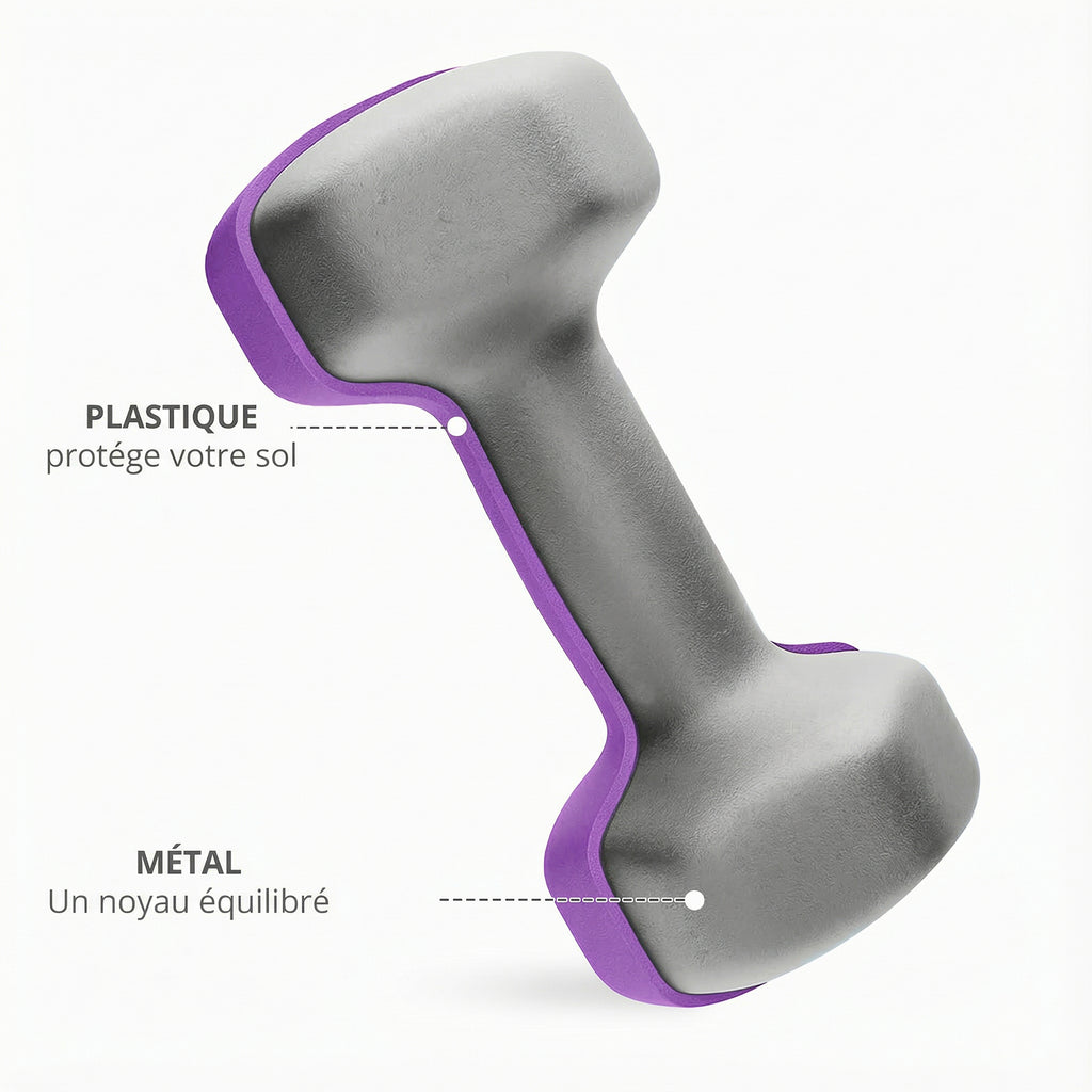Lot d'haltères hexagonaux, haltères musculation, 2 x 1 kg, 2 x 2 kg, 2 x 3 kg, avec support convertible d'haltères