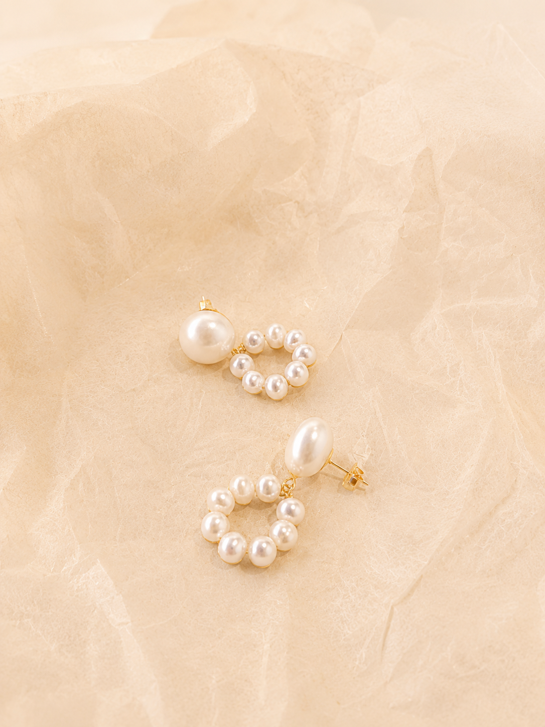 Boucles pendantes Teddy en perles
