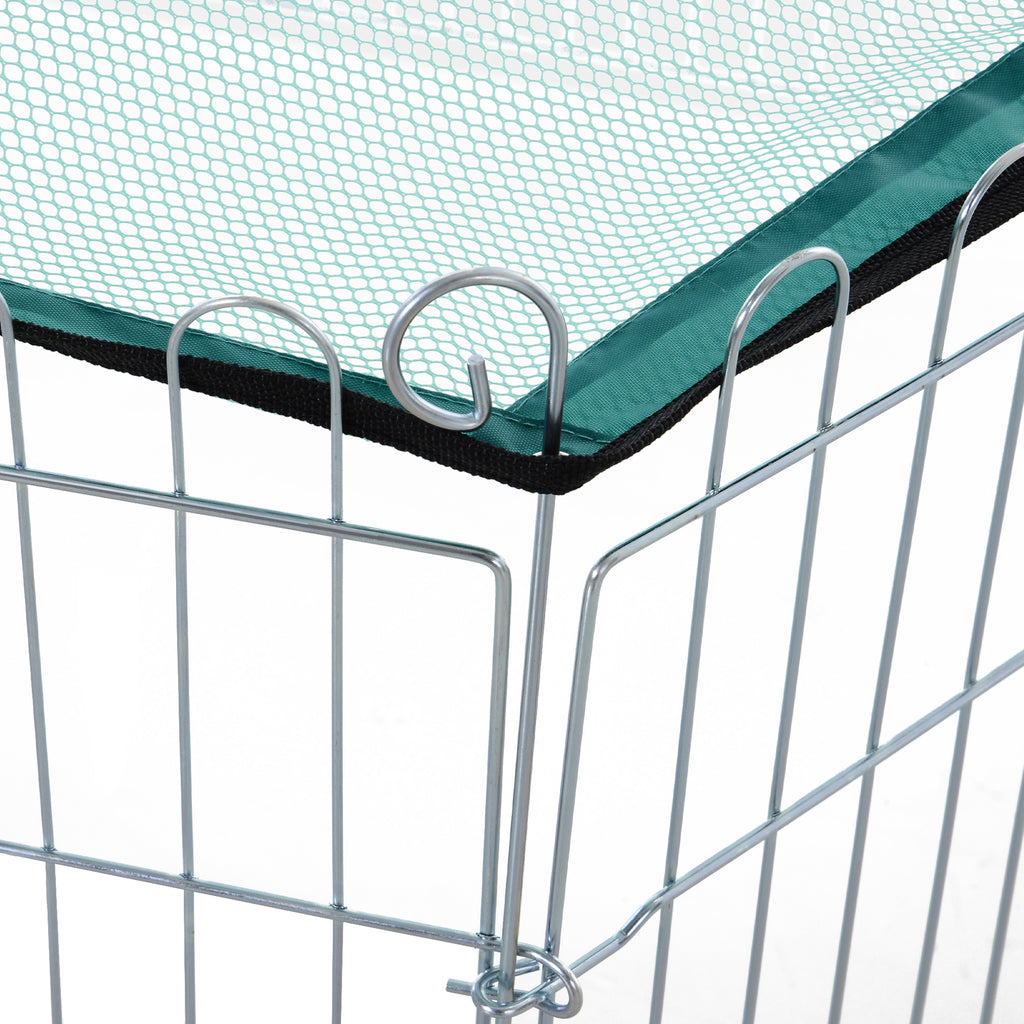 Parc pour chien, enclos chien 6 panneaux avec toit, modulable et pliable, enclos portable 60H cm avec porte, clôture pour chat, chiens de petit taille, intérieur et extérieur, argent, vert