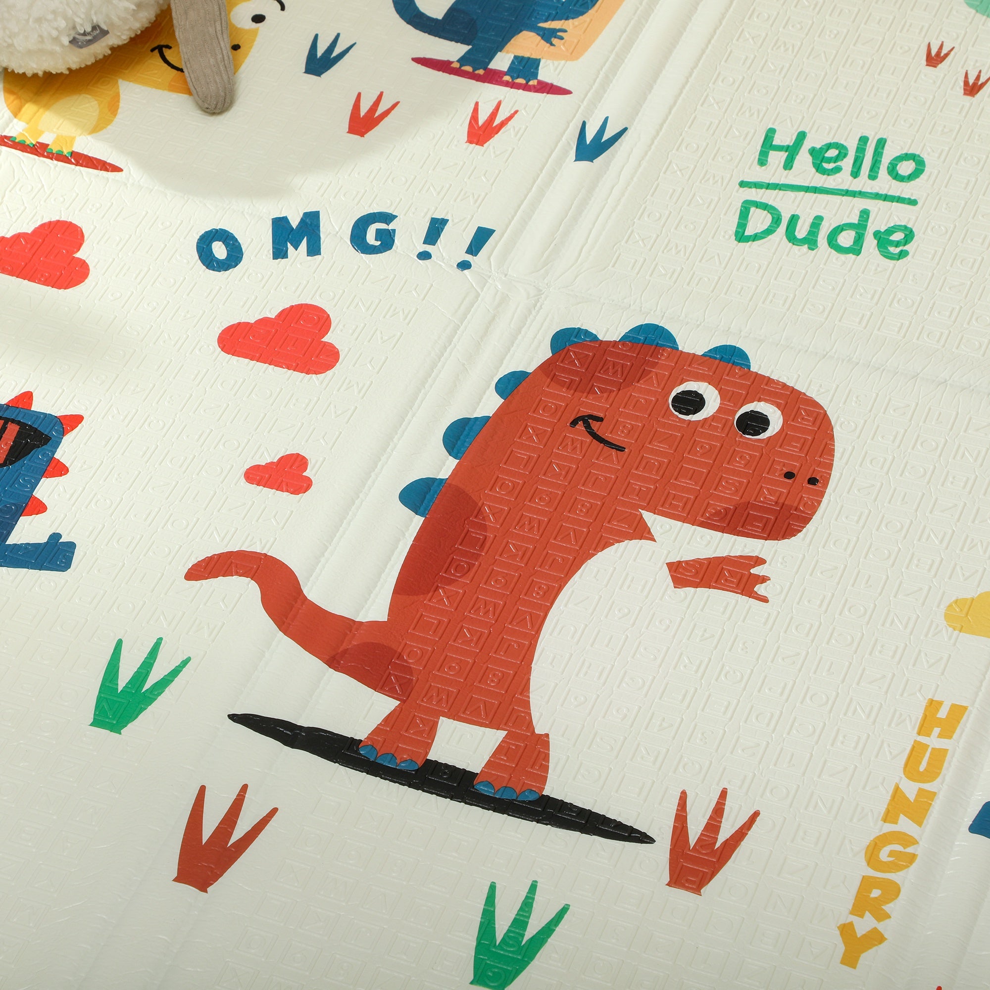 Tapis de jeu pour enfant bebe, tapis d'éveil bébé pliable épais réversible en mousse, 196 x 176 x 1,5 cm, multicolore