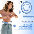 Hula Hoop Cerceau avec Picots de Massage ajustable de 76 à 113 cm de tour de taille 16 segments amovibles, bleu clair