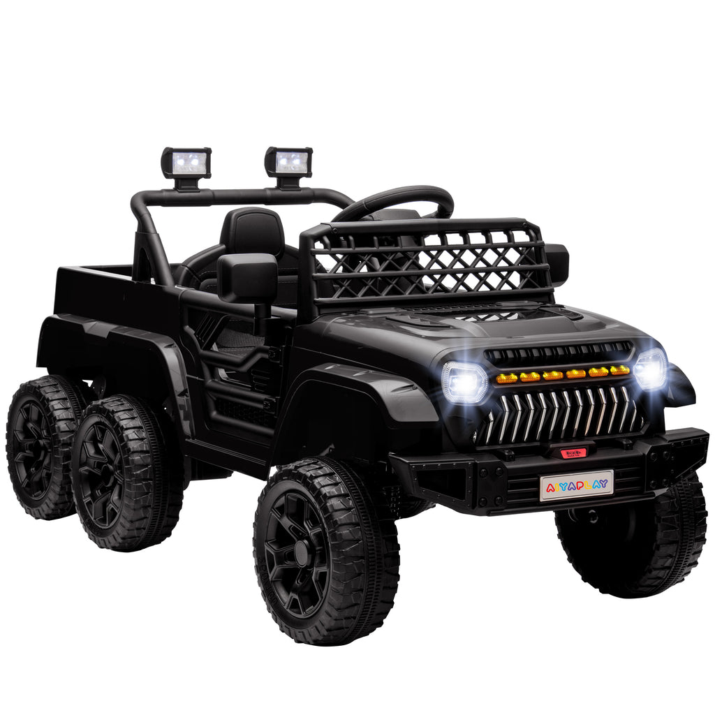 Voiture électrique enfant buggy électrique enfant 2 moteurs 12 V 3 vitesses remorque arrière 122L x 62,5l x 65H cm noir
