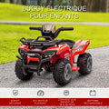 Quad buggy voiture électrique enfant quad électrique 18-36 mois 6 V 2 Km/h max. rouge
