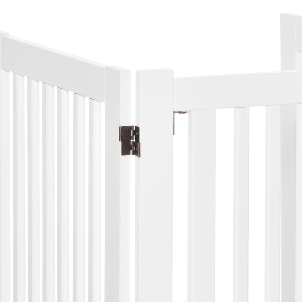 Barrière de sécurité chien barrière modulable pliable avec porte verrouillable intégrée 155 x 35,5 x 76 cm MDF blanc