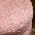 Repose pied salon, tabouret ottoman rond rembourré en peluche Teddy, pour chambre à coucher, entrée, Ø 40 x 45 cm, rose