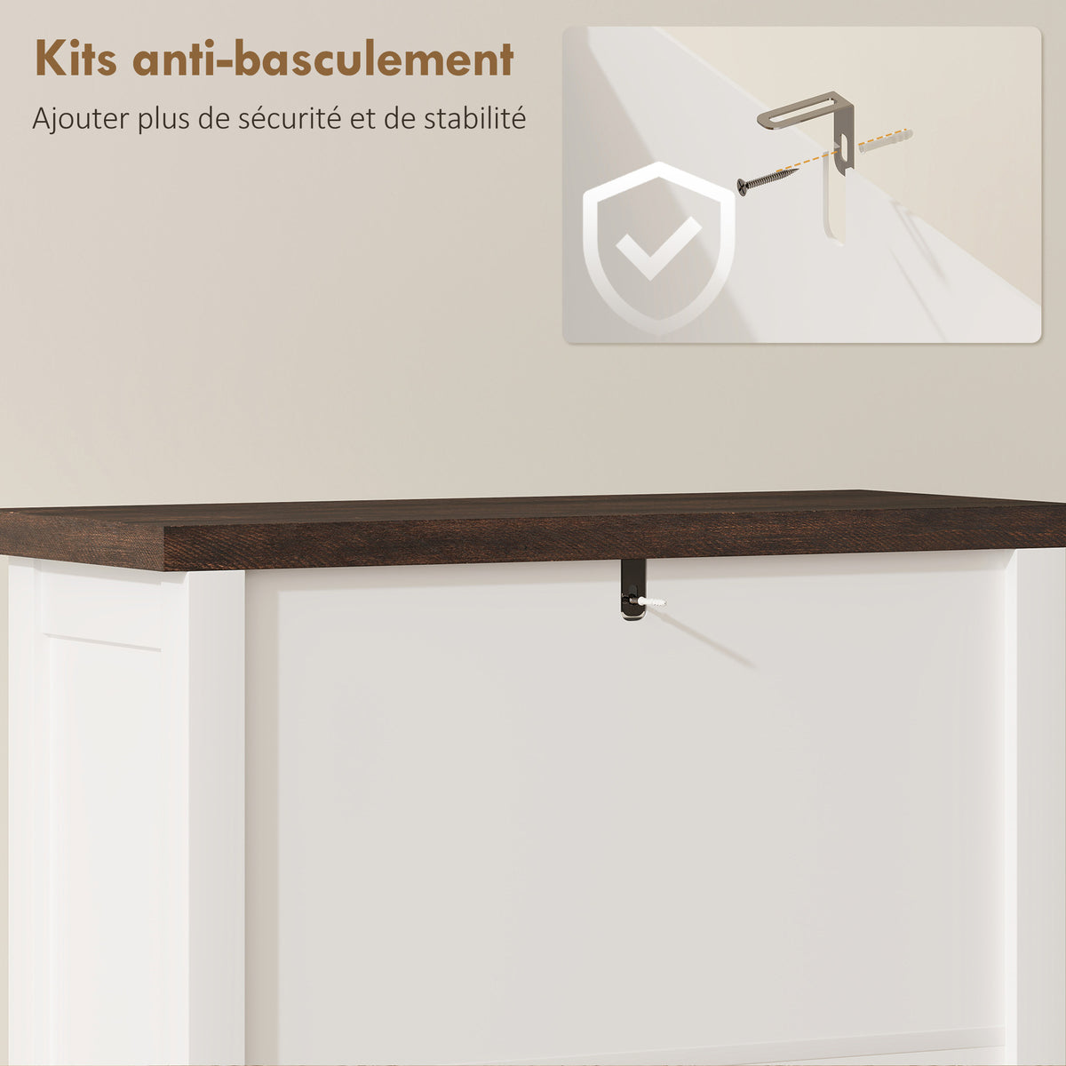 Meuble à chaussures 18 paires, armoire à chaussures étroite avec 3 tiroirs rabattables et étagères réglables, blanc