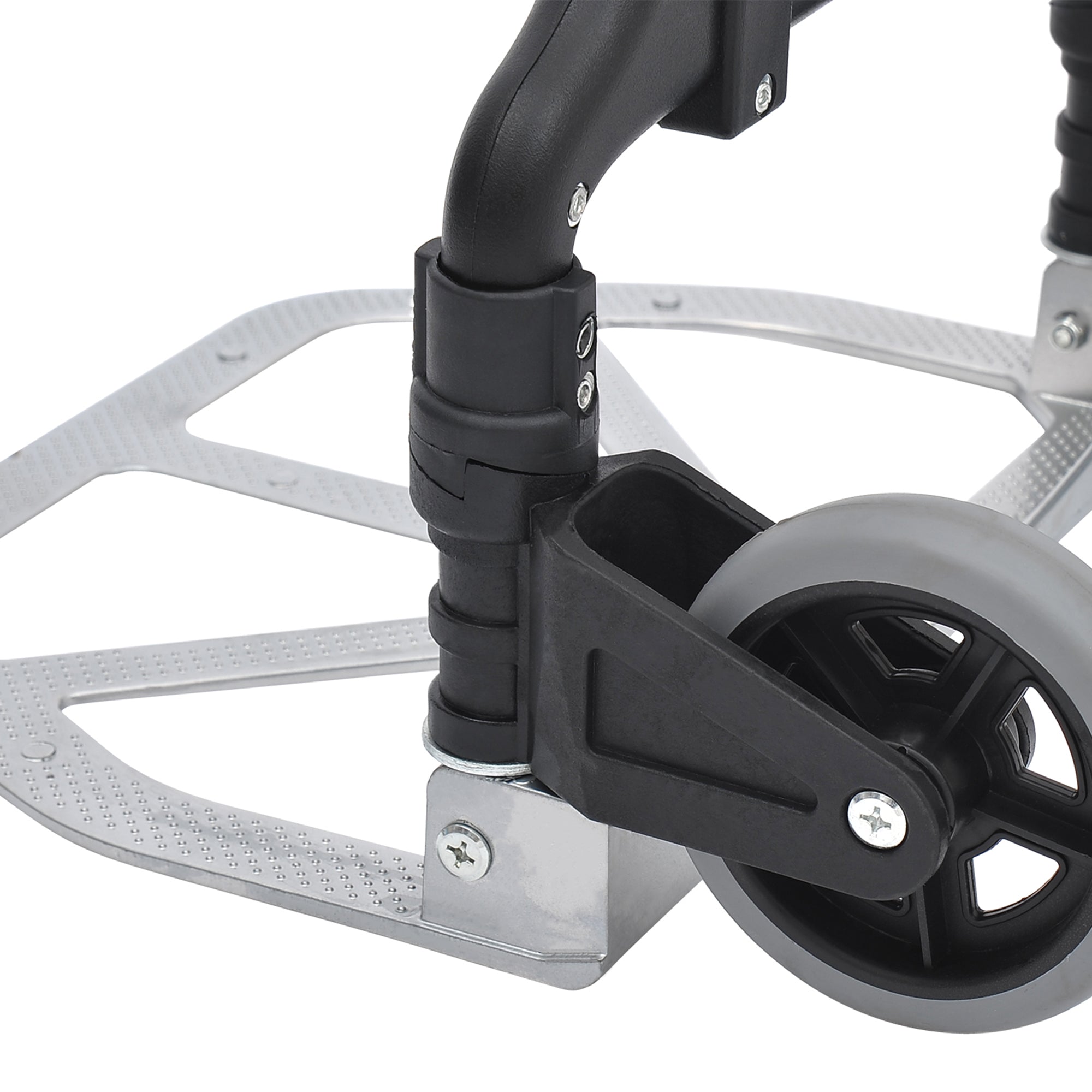 Chariot diable pliable leger telescopique charge 70kg en aluminium argent-noir