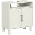 Meuble salle de bain sous lavabo meuble sous lavabo placard 2 portes avec étagère réglable 60 x 30 x 63 cm blanc