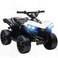 Quad électrique enfant 6V, voiture électrique enfants ATV, musique et phares LED, pour 18-56 mois, 70x42x45cm, blanc
