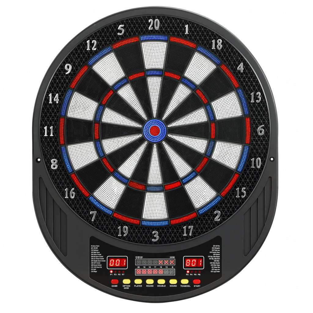 Jeu de fléchettes électronique avec embouts souples, doubles écrans LED, 33 jeux, 202 variations, jusqu'à 8 joueurs