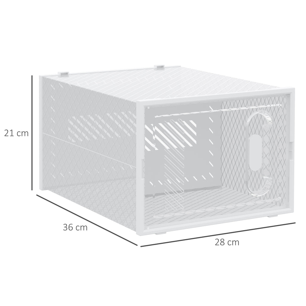 Meuble de rangement modulable, 18 cubes, meuble à chaussures empilables, vêtements, livres, jouets, blanc et transparent