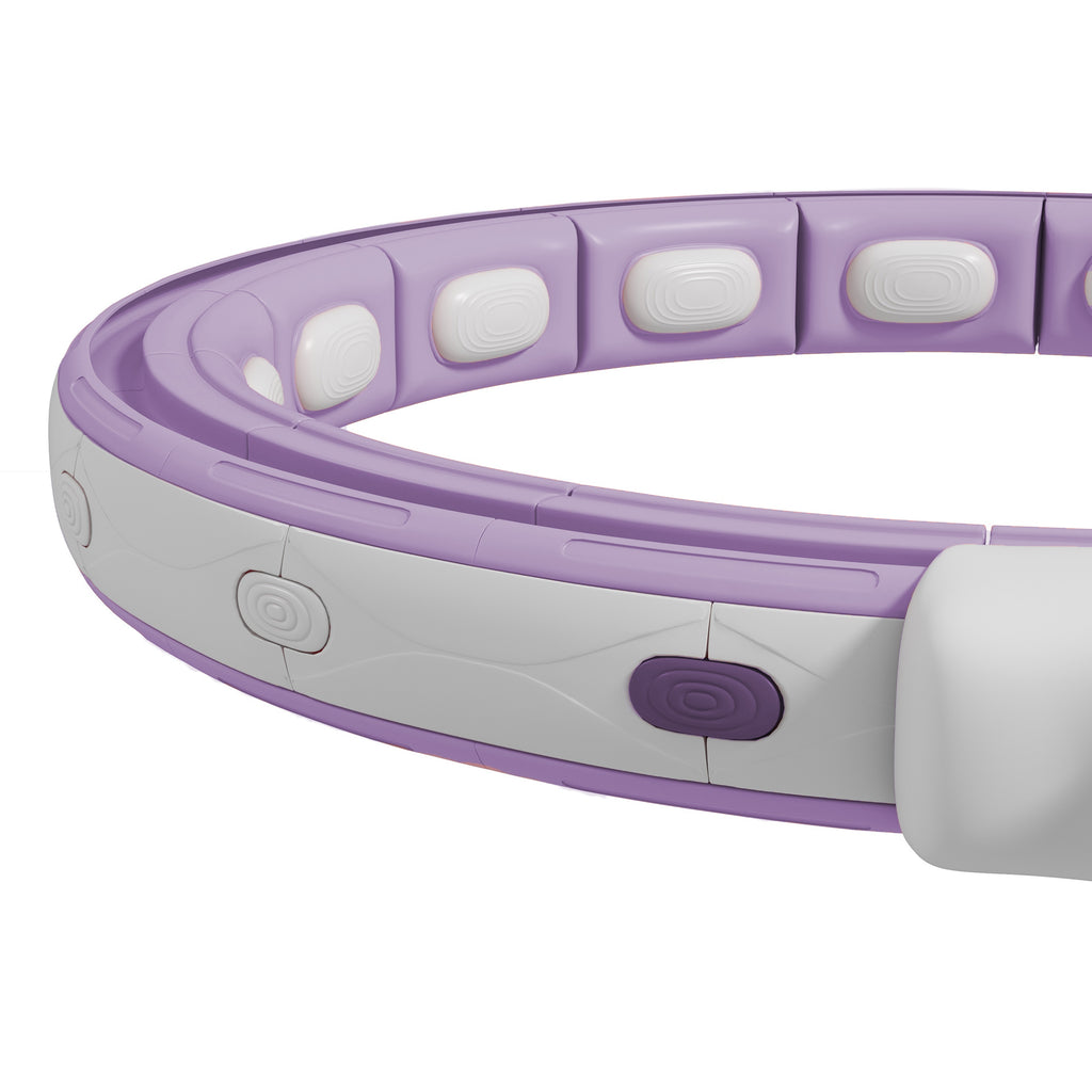 Hula hoop cerceau avec picots de massage ajustable 76-113 cm de tour de taille 16 segments amovibles 139x4,5cm violet