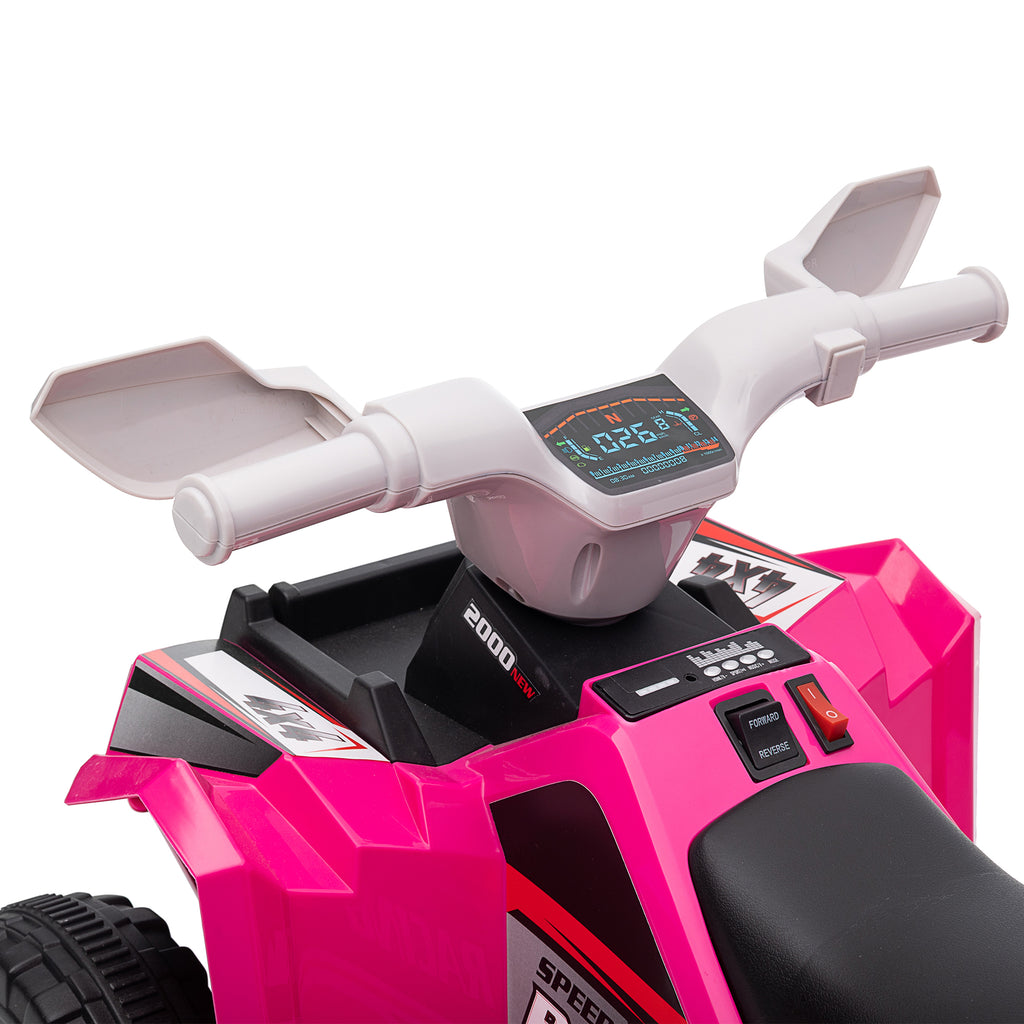 Quad électrique pour enfants véhicule à batterie 6V avec marche avant et arrière 70L x 41,5l x 48,5H cm Rose