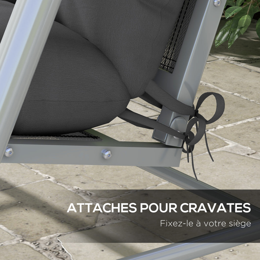 Ensemble de 4 coussins d'extérieur pour balancelle de jardin, 1 coussin d'assise coussins de dossier et 2 oreillers