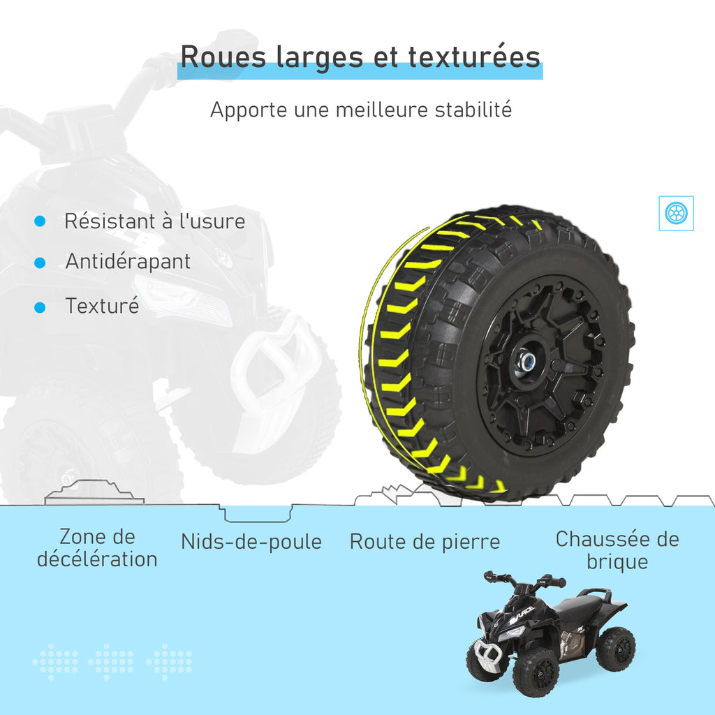 Porteur Enfants Quad 18-36 Mois dim. 67L x 38l x 44H cm Effets Lumineux et sonores Noir