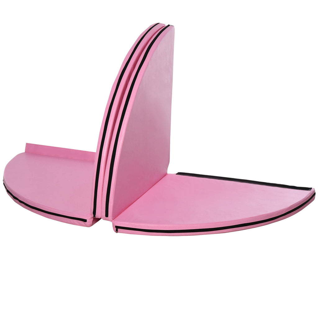 Tapis de Pole Dance Pliable - Tapis de Protection Ø 150 cm Épaisseur 5 cm - Revêtement Plastique Rose