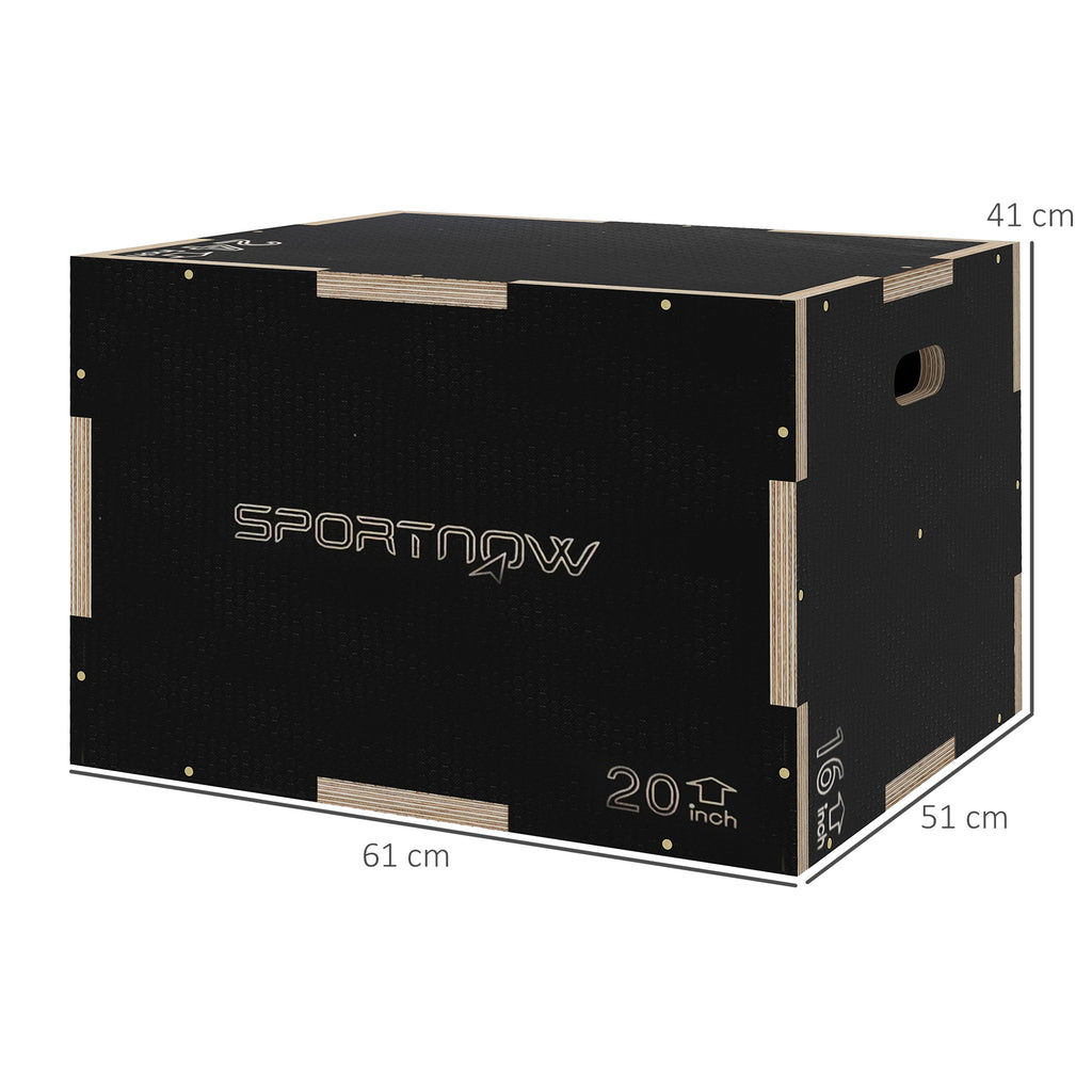 Box Jump pliométrie 3 en 1 boîte à saut musculation fitness pour box training en bois, 41/51/61 cm