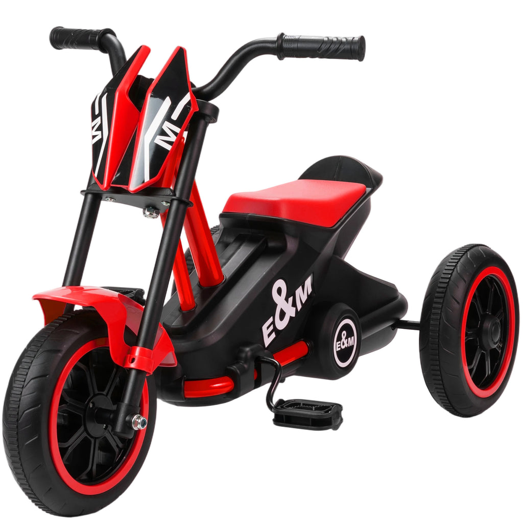 Tricycle pour enfants, vélo d'équilibre 3 roues avec pédale pour 18 à 36 mois, pour intérieur et extérieur, rouge