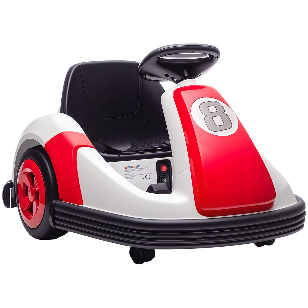 Auto-tamponneuse enfant 6V, rotation à 360°, voiture tamponneuse électrique enfant avec double moteur, musique et klaxon