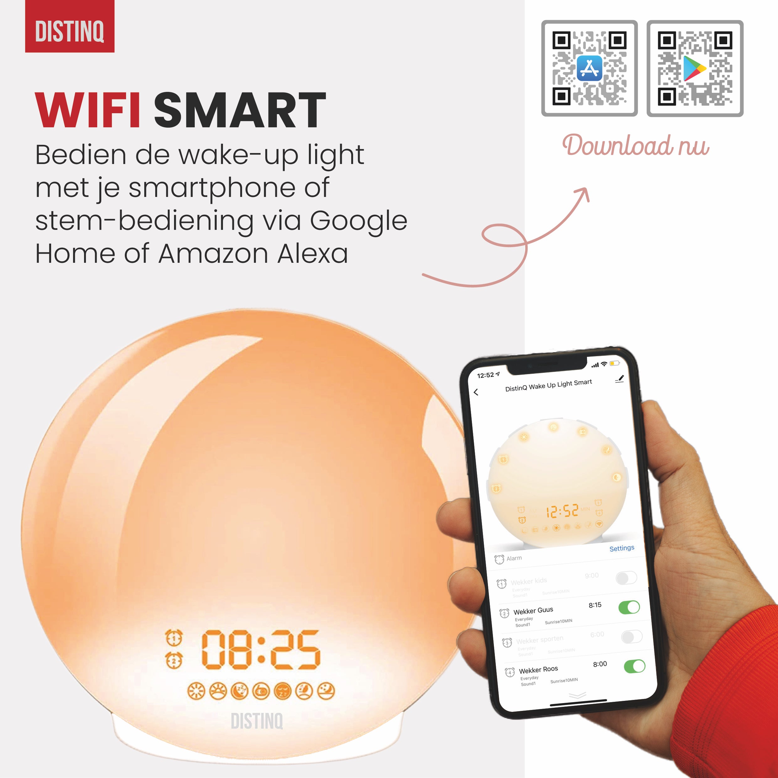 DistinQ Wake-Up light WiFi White