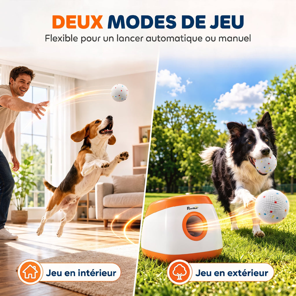 Lot de 6 Balles pour Chien en ETPU Compatibles avec Lanceur Automatique Flottantes et Rebondissantes Ø 58 mm Blanc