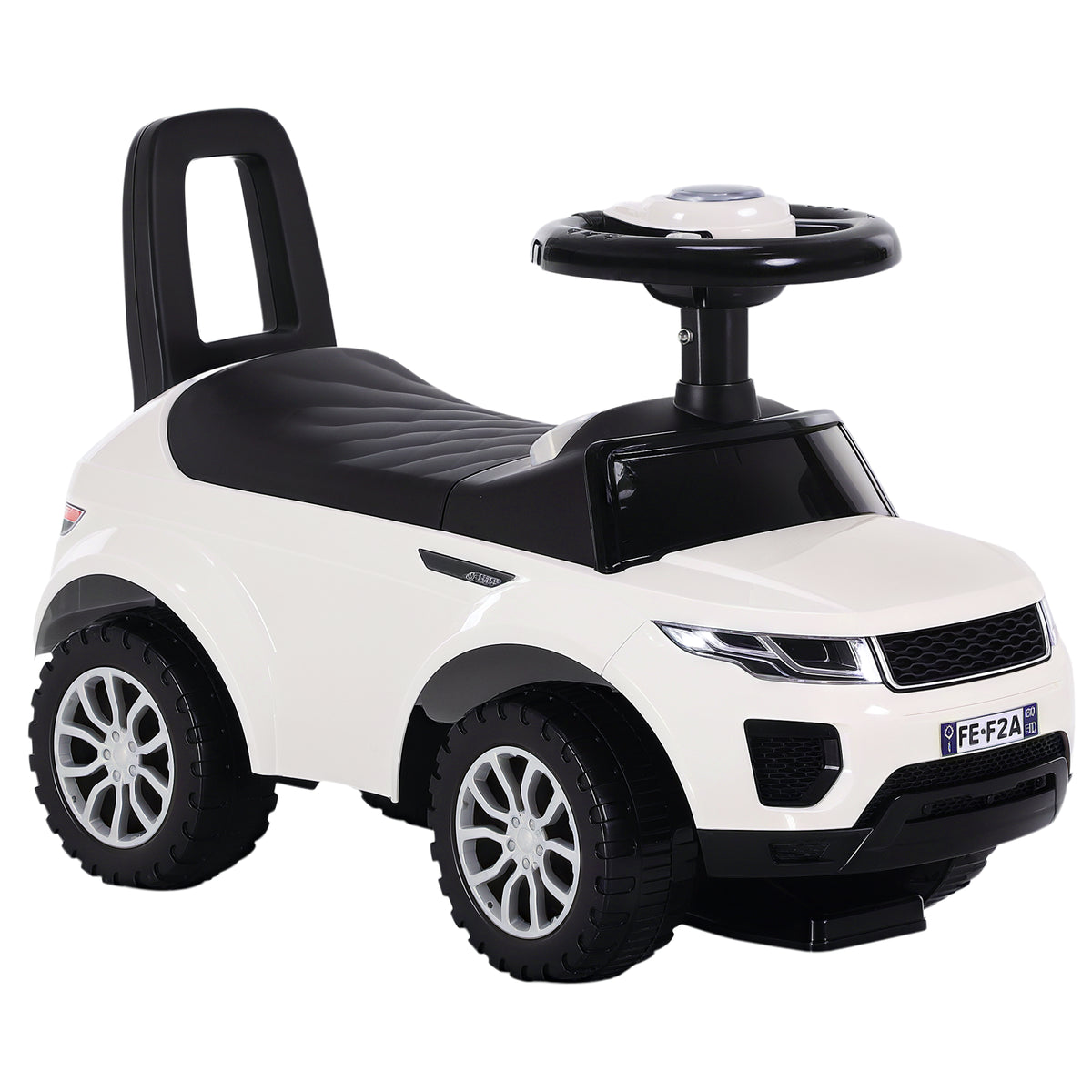 Porteur Enfant Véhicule à Pousser, Porteur Bébé avec Klaxon, Compteurs Factices et Coffre à Jouets, pour Enfants de 12 à 36 Mois, Blanc