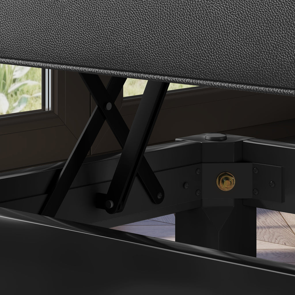 Banc de piano réglable en hauteur, tabouret de piano avec rangement, banquette pour clavier capitonné, noir