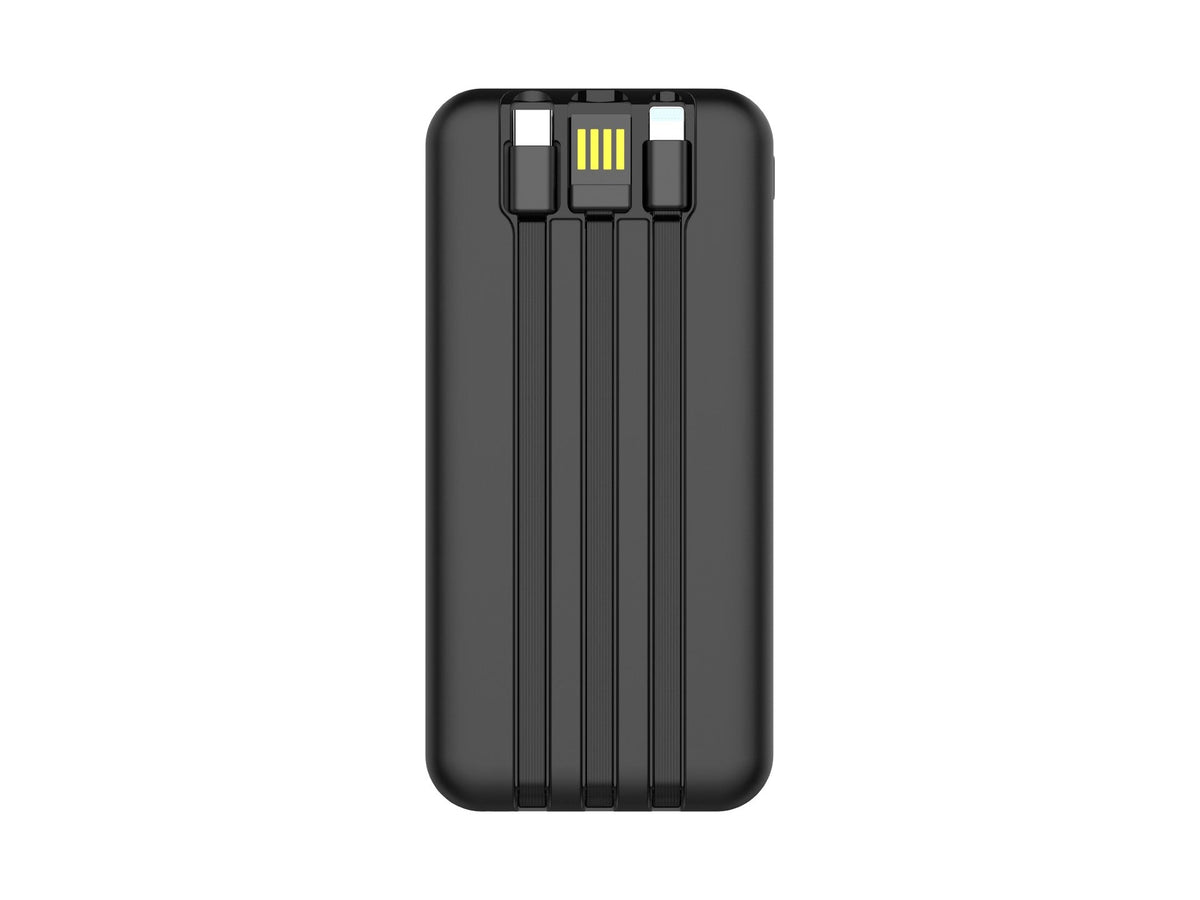 Techancy Power Bank 10000 Mah 22.5w  TF2782, Cabo De Carregamento Type-C+Lightning+ Usb 3in1, Ecrã Digital De Potência