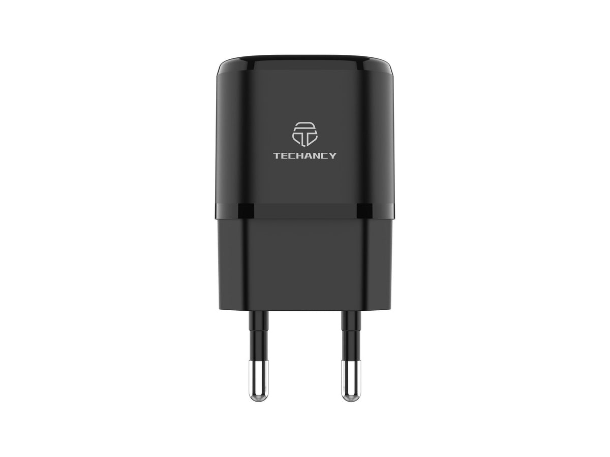Techancy Carregador Pd 30w Usb C Preto  TA2811, Cabo De Carregamento Rápido Adapt Pd, Compatível Com Android/Apple.