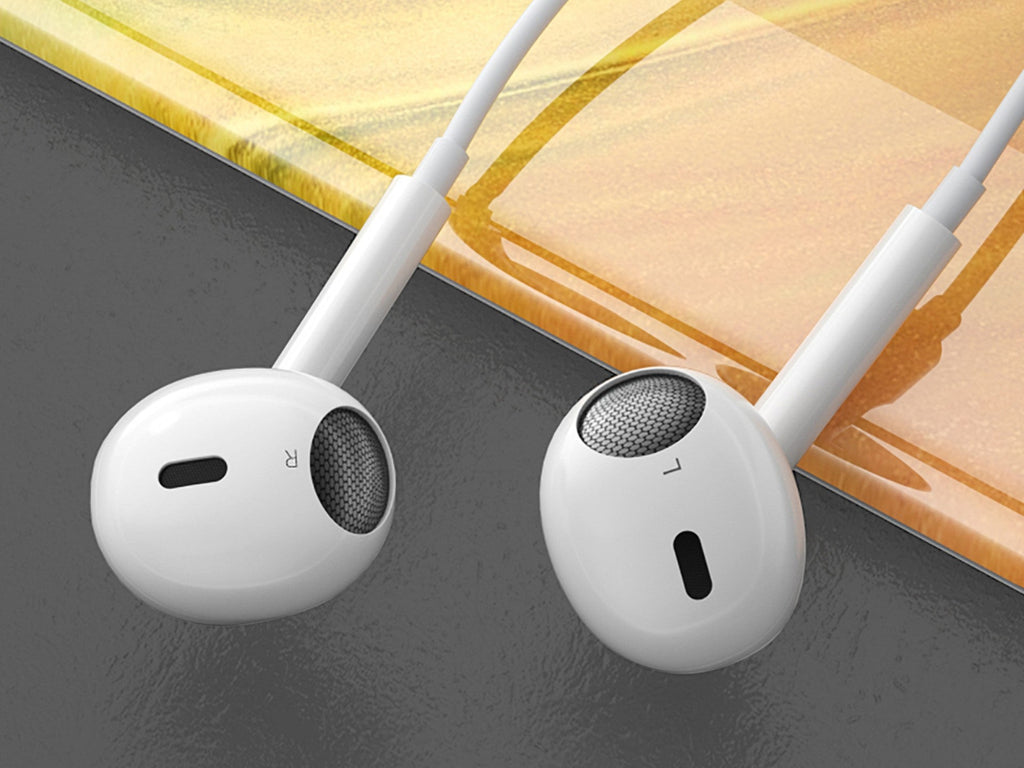 Techancy Auricular Estéreo Tipo C Branco  TD8046, Com Microfone, Controlo Do Volume De Chamadas, Plug And Play