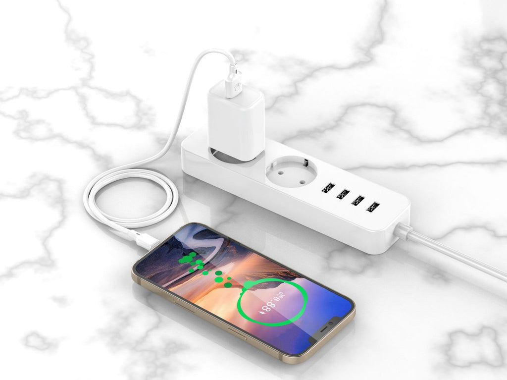 Techancy Cabo De Carregamento 3m Usb-Micro Branco TB1708, Carregamento Rápido De 2,4 A, Carregamento De Longo Alcance 3m
