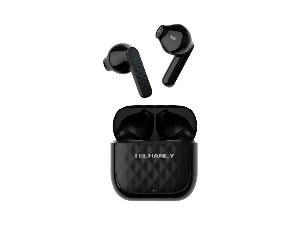 Techancy Auscultadores Sem Fios Pretos  KP2704, Ligação Estéreo Sem Fios De 10 M, Reprodução De Música Durante 3-4 Horas