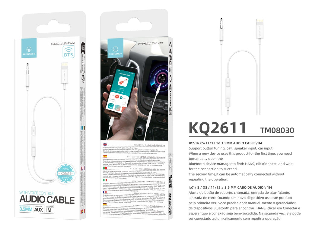 Techancy Carregador Branco 20w TA2802 Com Suporte Pd E Qc3.0 Com Cabo Usb-C Branco De 1m Para Usb-C