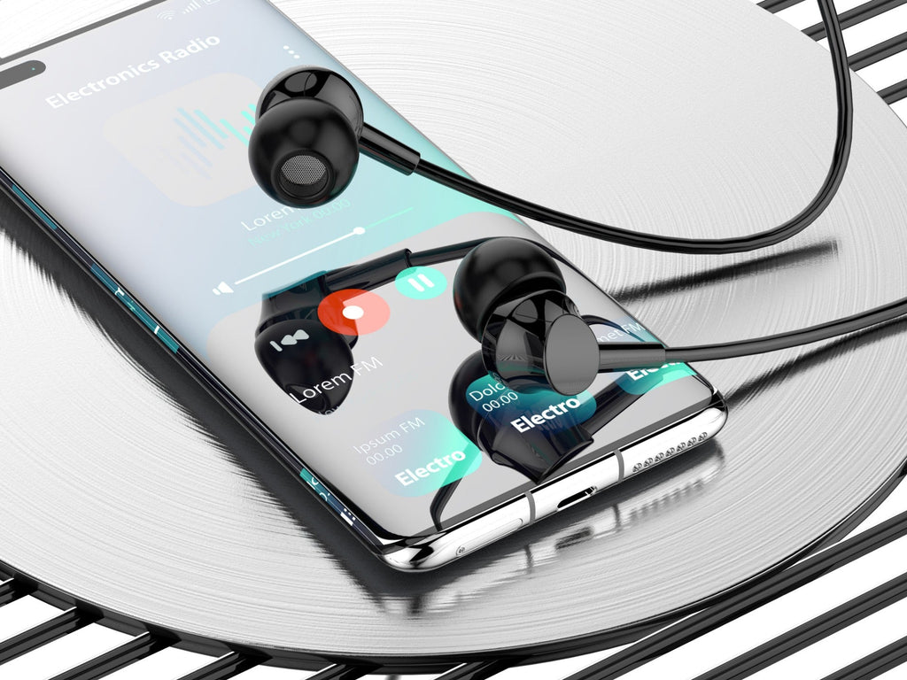 Techancy Auscultadores Intra-Auriculares Brancos 1,2 M TD8028, Com Controlo De Volume Do Microfone, Conetor De 3,5 Mm