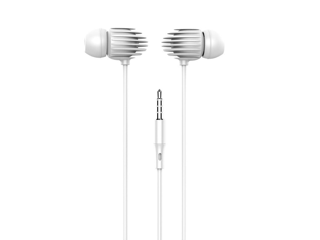Techancy Auricular Com Fio Branco TD8044, 3,5 Mm Para Conversação Com Microfone, Compatível Com Som Estéreo Para Jogos