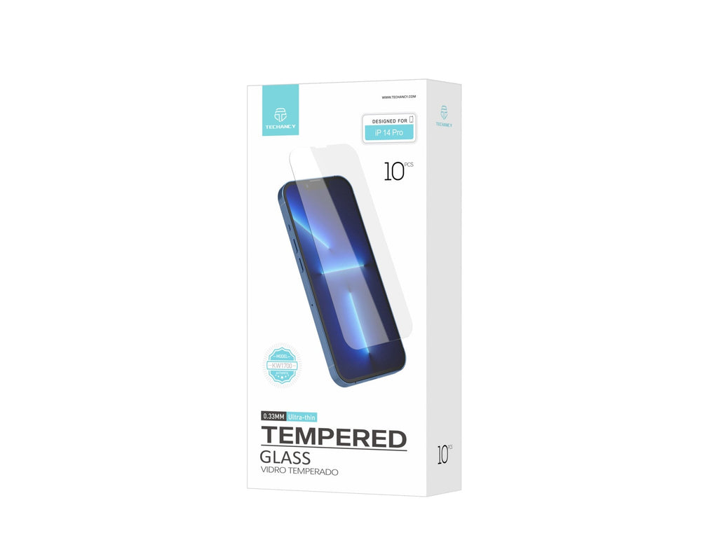 Techancy Película de Vidro Temperado  para iPhone 14 Pro KW1700 , 0.33MM, Anti-riscos, Alta Transparência, Fácil Aplicação