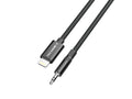 Techancy Cabo Audio Digital KQ2604 8-Pin para 3.5mm, 1M, Trancado, Compativel com Telemovel, Carro e Auscultadores, Preto
