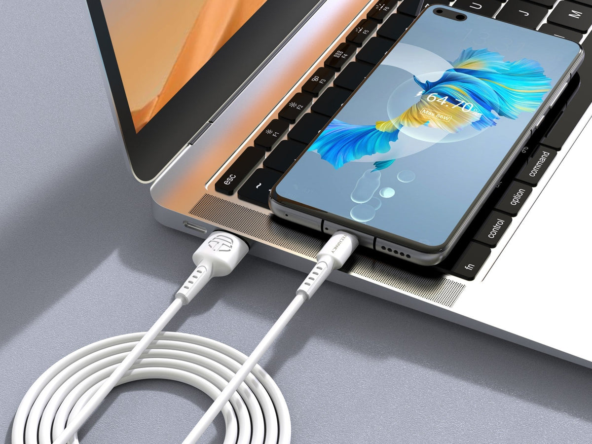 Techancy Cabo De Dados Branco TB1629, Cabo De Carregamento Rápido Usb Para Micro, 3 M/2,4 A, Compatível Com Dispositivos Android