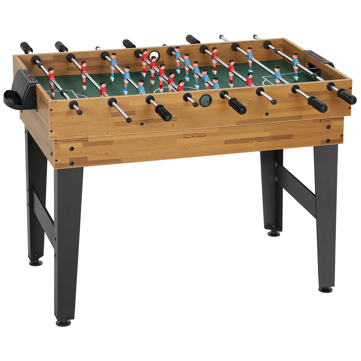 Table multijeux 13 en 1, table de jeu baby-foot, billard, ping-pong, 121x109x80cm, pour enfants et adultes, noyer clair