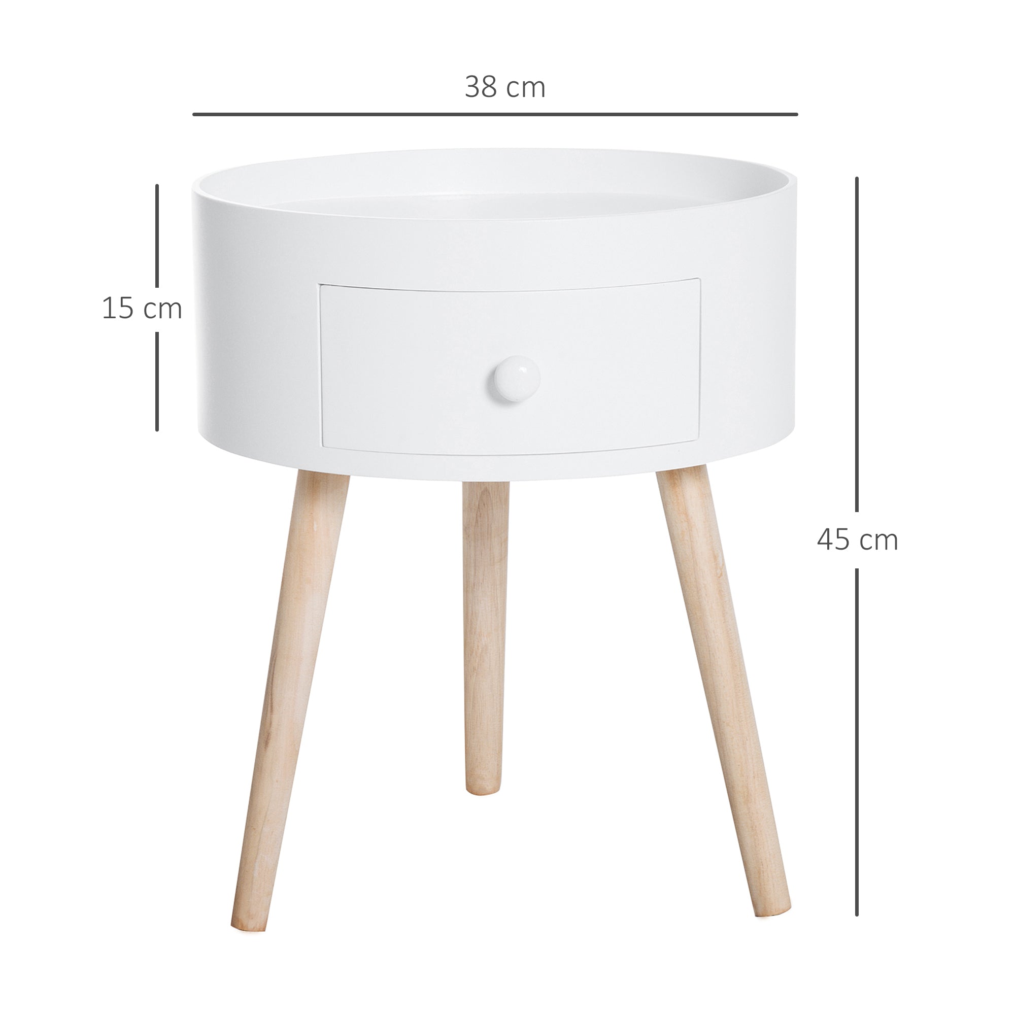Lot de 2 tables basses - table de chevet - table de nuit ronde - design scandinave table d'appoint bout de canapé