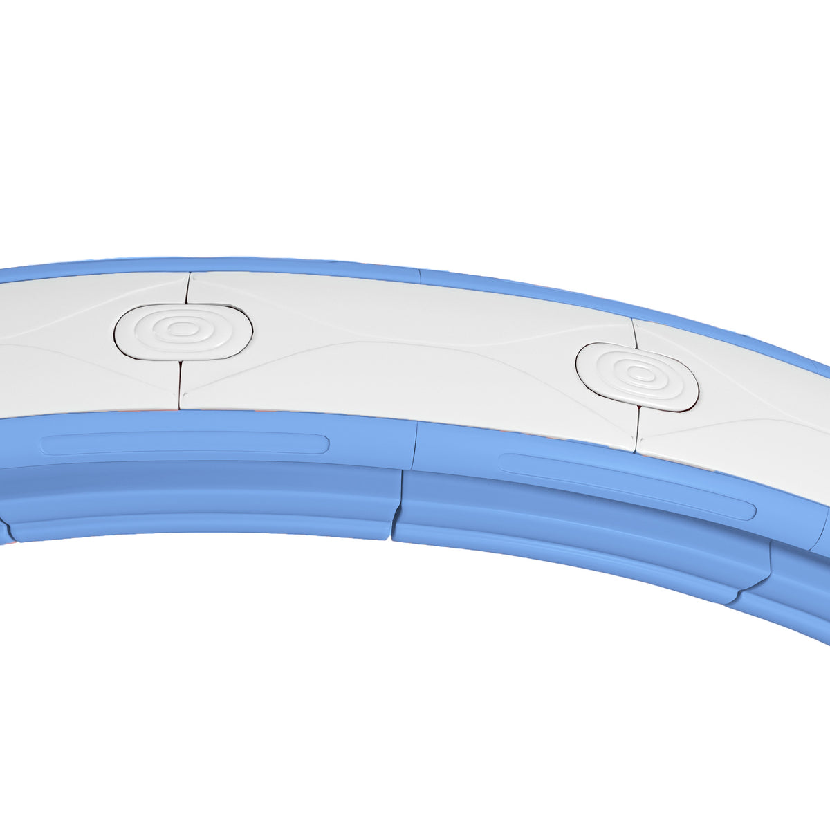 Hula Hoop Cerceau avec Picots de Massage ajustable de 76 à 113 cm de tour de taille 16 segments amovibles, bleu clair