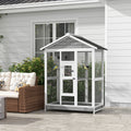 Grande cage oiseau volière à oiseaux intérieur exterieur, 4 perchoirs 112 x 68 x 154 cm gris