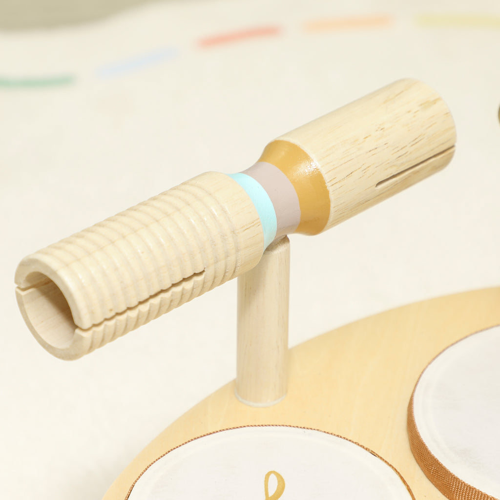 Jeux de Tambours pour Bébé, Tambour bébé avec Xylophone pour Tout-Petits, Instruments de Musique en Bois, Naturel