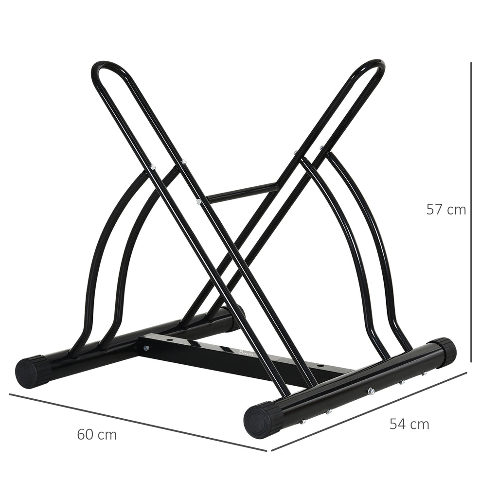 Râtelier 2 vélos modulable dim. 54L x 60l x 57H cm acier époxy noir